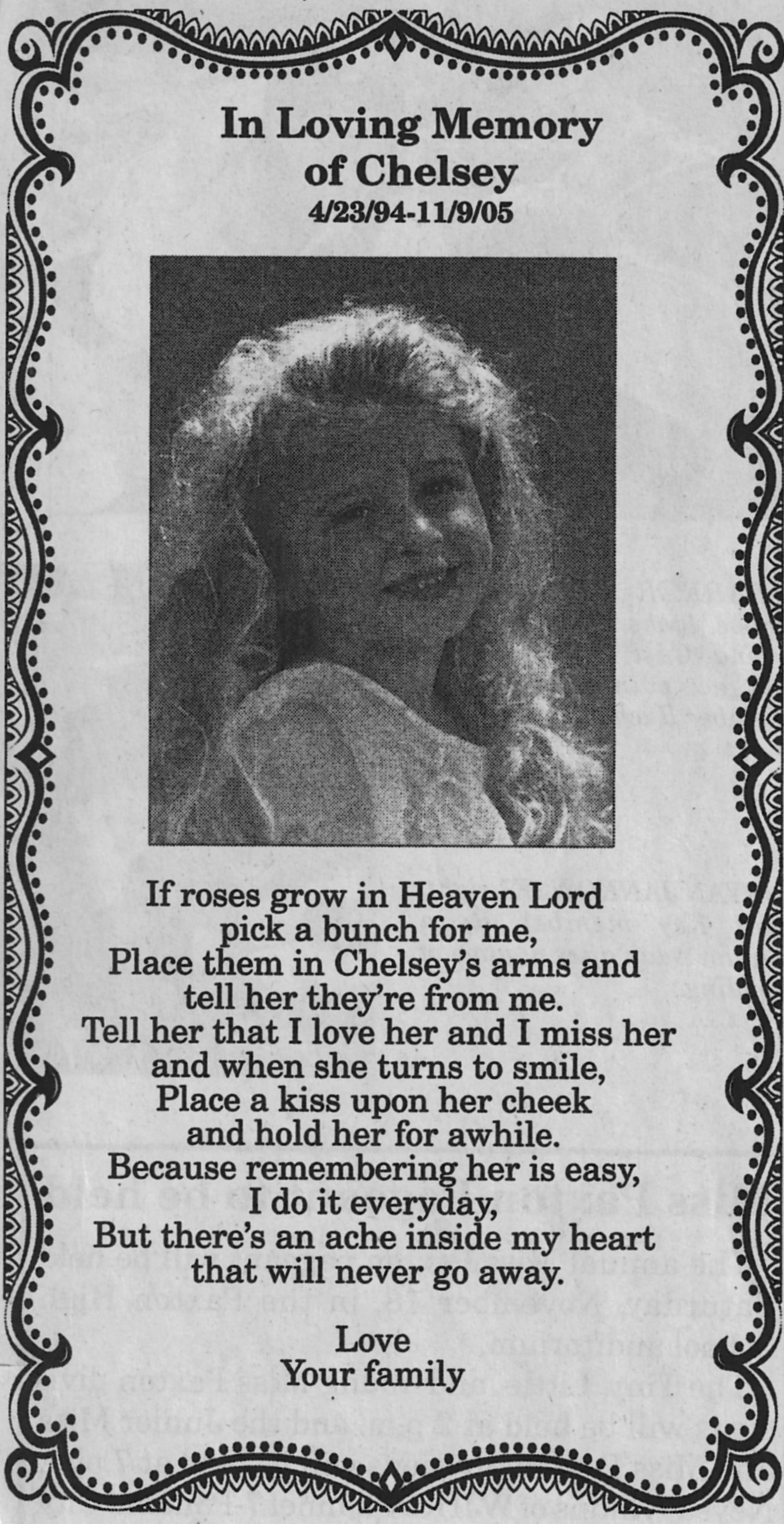 Chelsey Marie Sword – Obituaries for Walton County, Florida